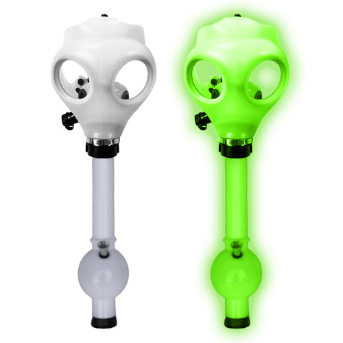 8.5 Inch Acrylic Black Gas Mask Bong - One Size Fits All